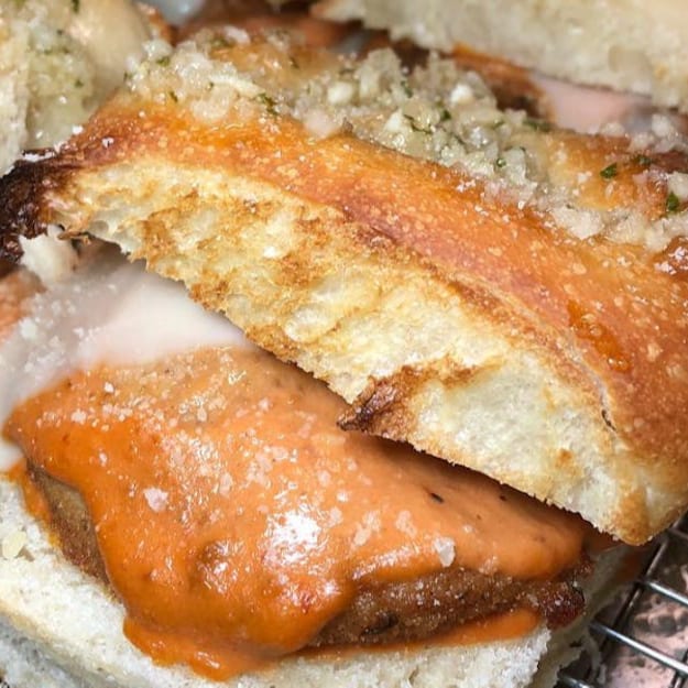 Chicken Vodka Sauce Garlic Knot Slider.